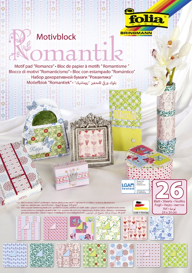 Een folia motief blok romantik 240x350mm 26 vel koop je bij NiceSupplies.nl