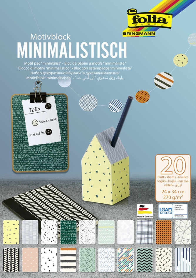 Een folia motivblok minimalistisch 240x340mm 20 vel koop je bij NiceSupplies.nl