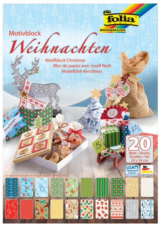 Een folia motivkartonblok kerst iii 240x340mm koop je bij NiceSupplies.nl