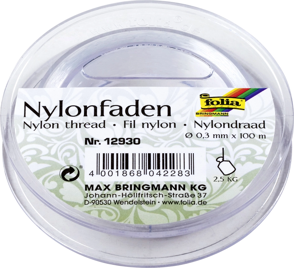 Een folia nylonfaden op spule 0,3 mmx100 m transparant koop je bij NiceSupplies.nl