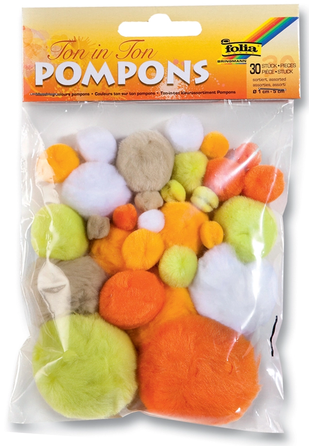 Een folia pompons 30 stuks ton in ton mix blauw koop je bij NiceSupplies.nl