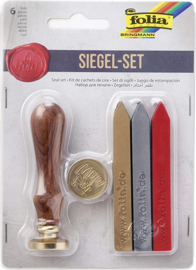 Een folia siegel-set inkl hout grip siegelmotive siegelwachs koop je bij NiceSupplies.nl