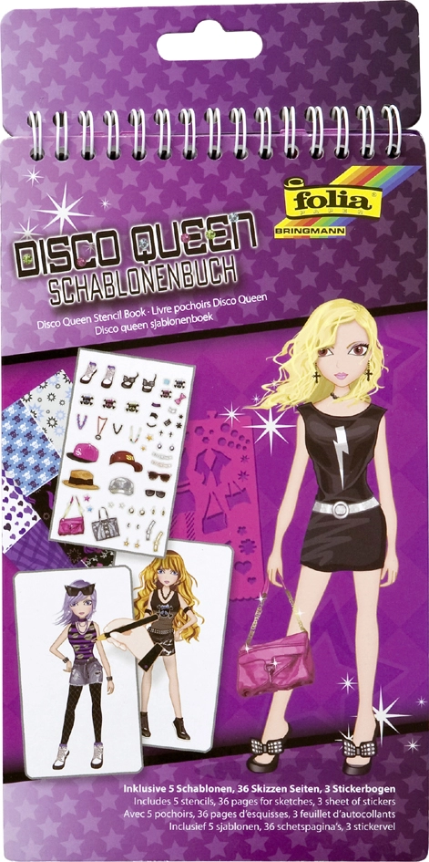 Een folia sjablonenboek disco queen klein koop je bij NiceSupplies.nl