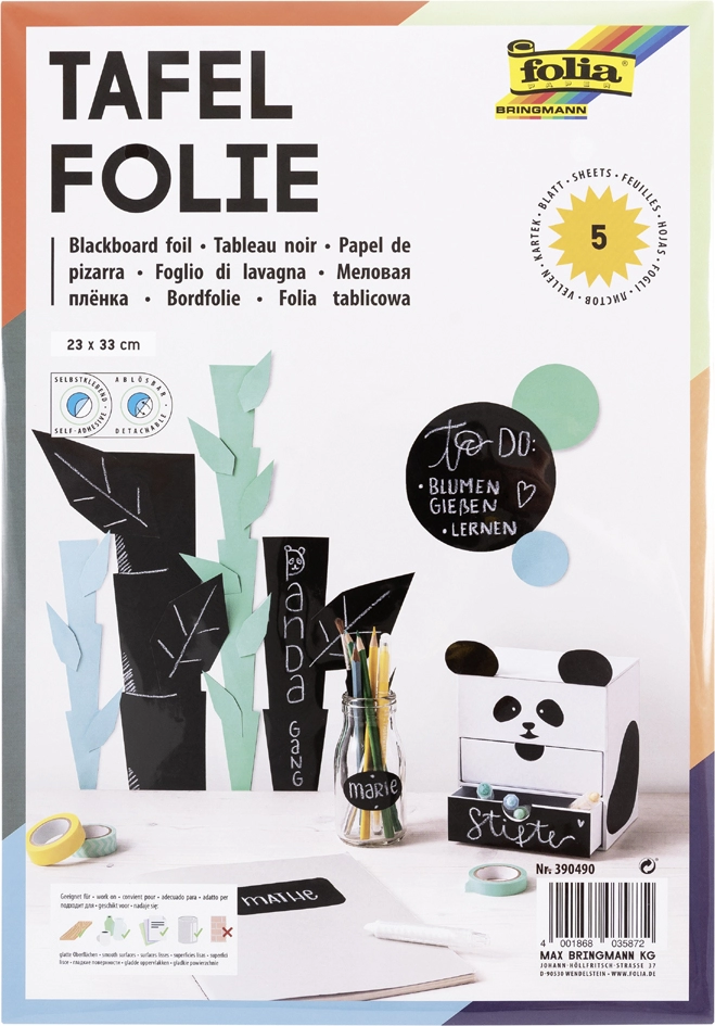 Een folia tafelfolie/krijtfolie van pvc 230x330 mm zwart koop je bij NiceSupplies.nl