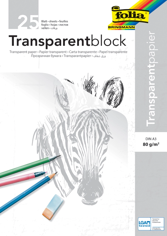 Een folia transparantpapier-blok din a3 80gr 25 vel koop je bij NiceSupplies.nl