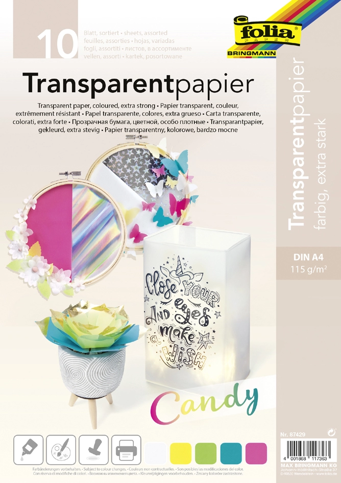 Een folia transparantpapier candy-din a4-115gr koop je bij NiceSupplies.nl