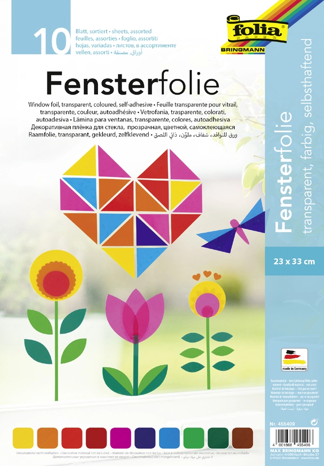 Een folia vensterfolie 230x330mm gekleurd assorti koop je bij NiceSupplies.nl