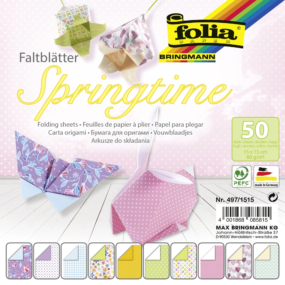 Een folia vouwblaadjes 'springtime' 150x150 mm 80gr koop je bij NiceSupplies.nl