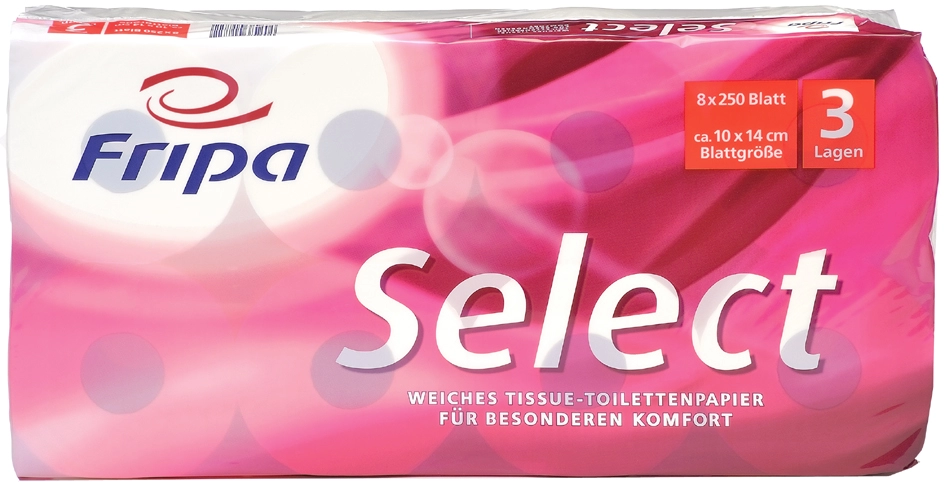 Een fripa toiletpapier select 3-lagig hochwit koop je bij NiceSupplies.nl