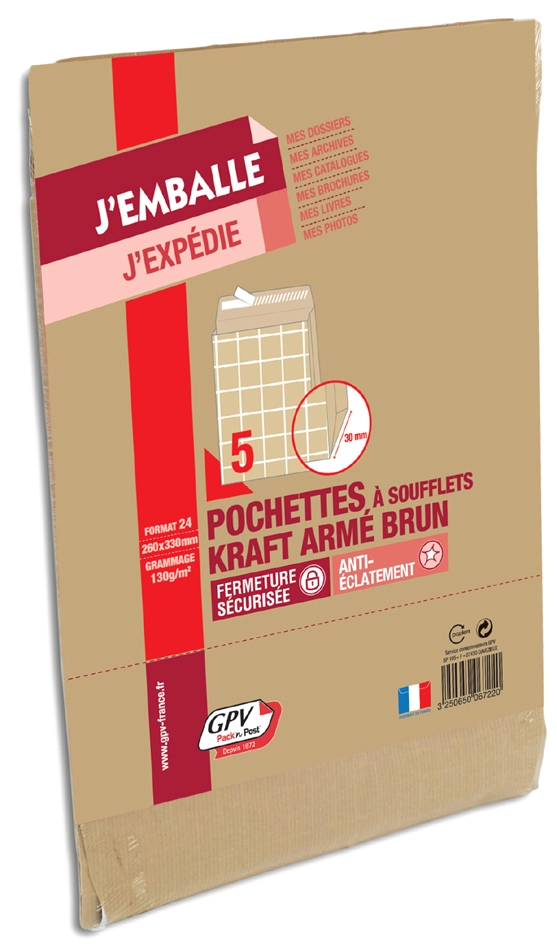 Een gpv vouwverzendtassen 26 275x365mm zonder venster koop je bij NiceSupplies.nl