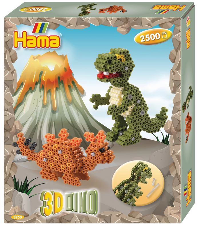 Een hama stijkkralen midi 3d dinos geschenkverpakking koop je bij NiceSupplies.nl