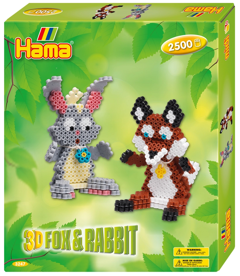 Een hama stijkkralen midi 3d fuchs en hase geschenkverpakking koop je bij NiceSupplies.nl