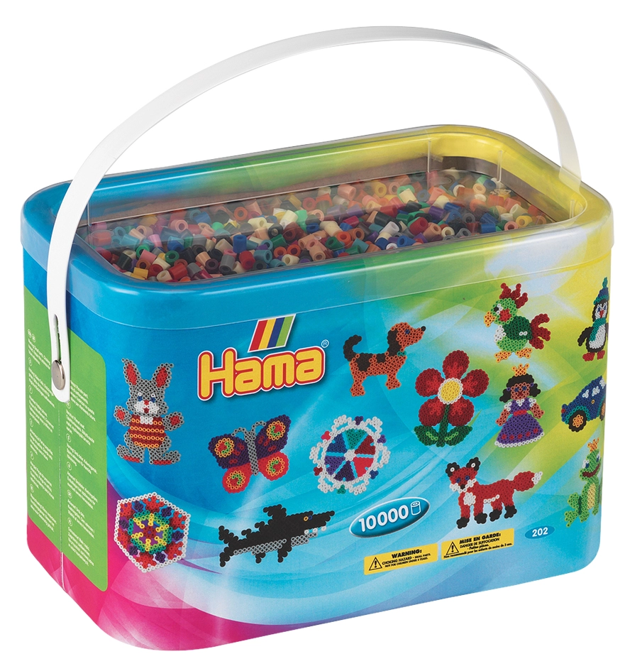 Een hama stijkkralen midi volltonmix in emmer 10.000 stuks koop je bij NiceSupplies.nl