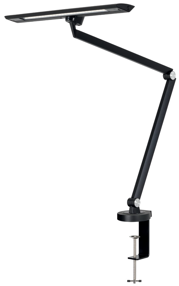 Een hansa led-bureaulamp zirkon met tafelklem zwart koop je bij NiceSupplies.nl