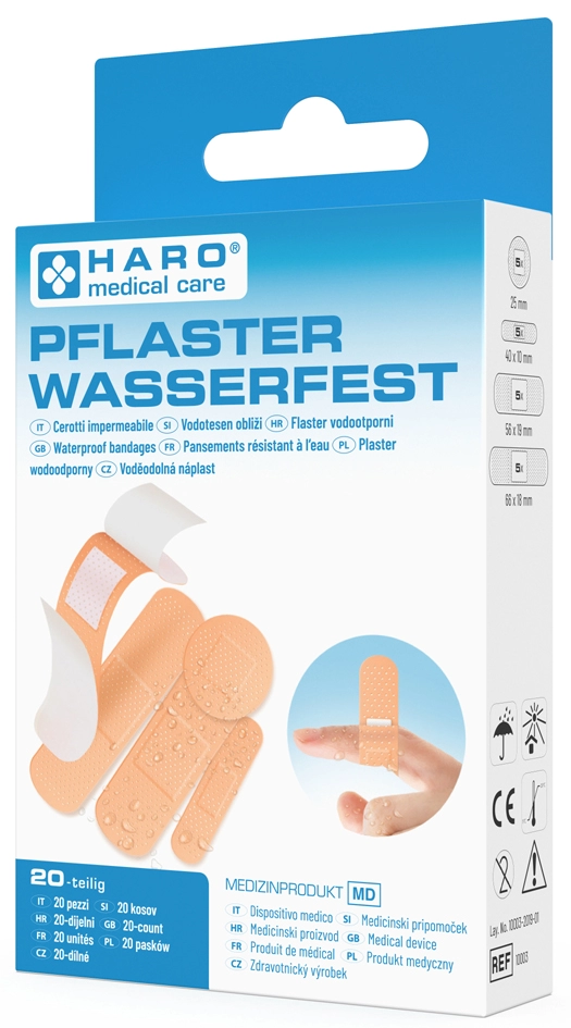 Een haro pleister-strips waterfest huidfarben 20 stuks pak koop je bij NiceSupplies.nl