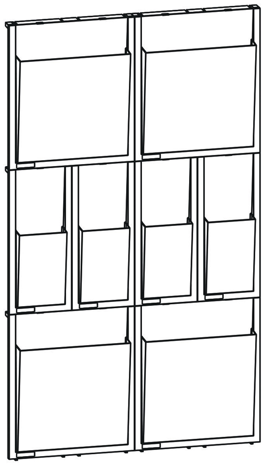 Een helit wanddisplay placativ 4 vakken din a4 hoog en koop je bij NiceSupplies.nl