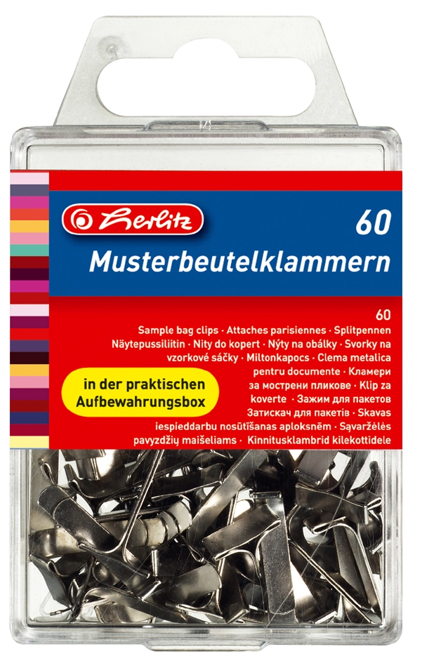 Een herlitz flachkop-monsterzakklemmen wit blank 14mm koop je bij NiceSupplies.nl