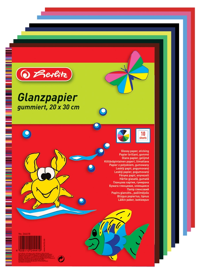 Een herlitz glanspapier 200x300mm inhoud 10 blad koop je bij NiceSupplies.nl