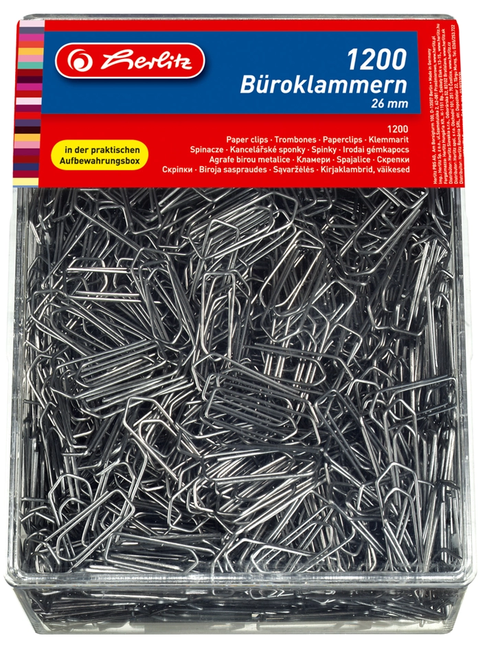 Een herlitz paperclips van metaal verzinkt 26mm koop je bij NiceSupplies.nl