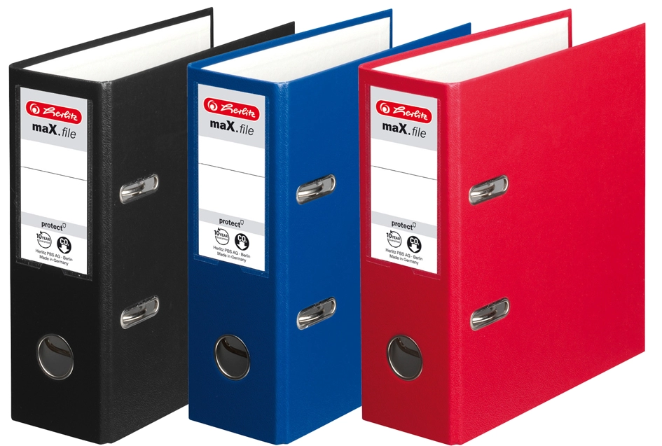 Een herlitz pp-ordner maxfile product a5 hoog rood koop je bij NiceSupplies.nl