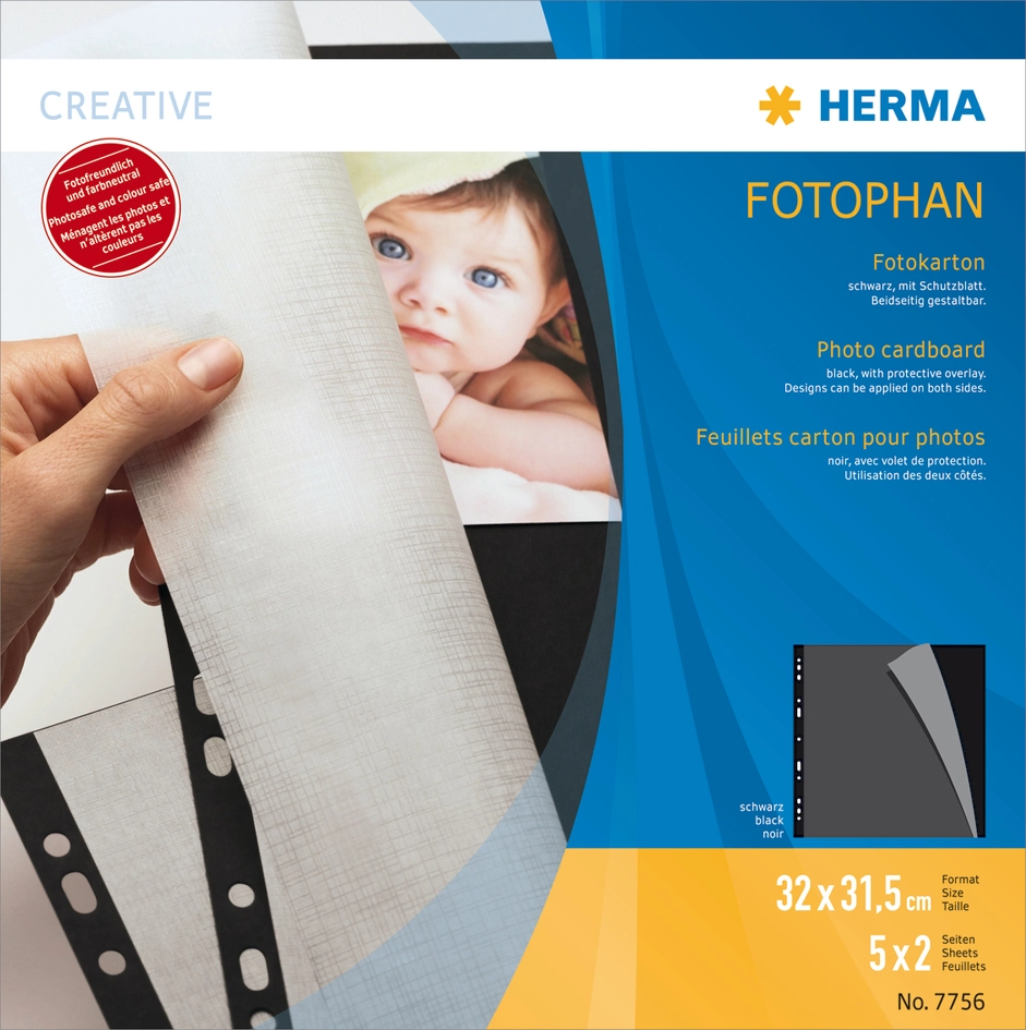 Een herma fotokarton 230x297mm 230gr zwart koop je bij NiceSupplies.nl