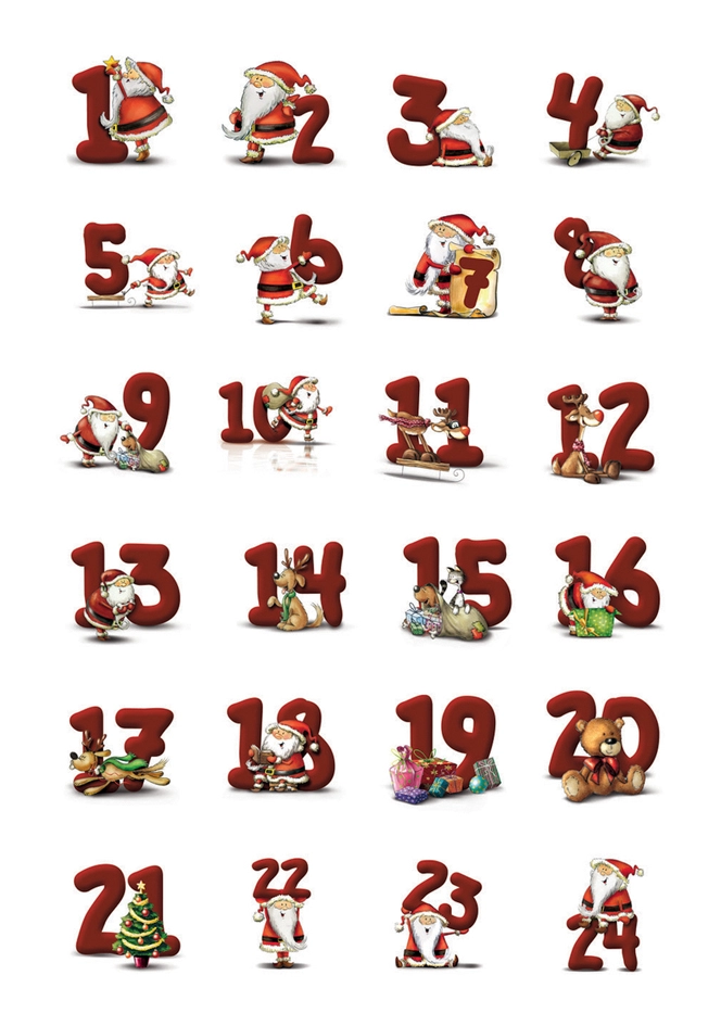 Een herma kerst-sticker decor adventskalenderzahlen symbole koop je bij NiceSupplies.nl