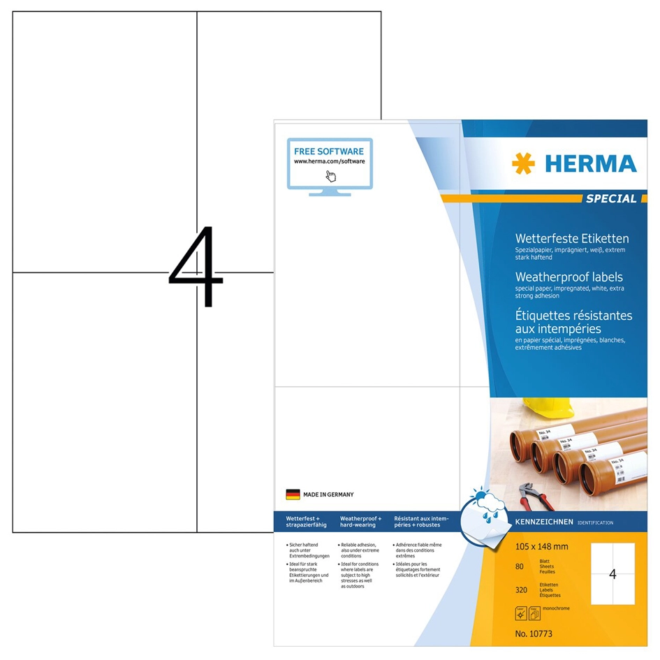 Een herma weerbestendige etiketten van speciaalpapier 105x148 mm koop je bij NiceSupplies.nl