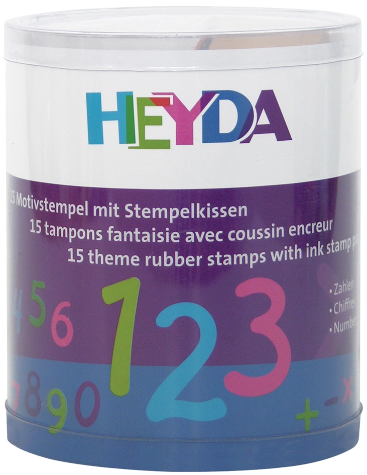 Een heyda motief stempel-set cijfer in doorzichtig doosje koop je bij NiceSupplies.nl