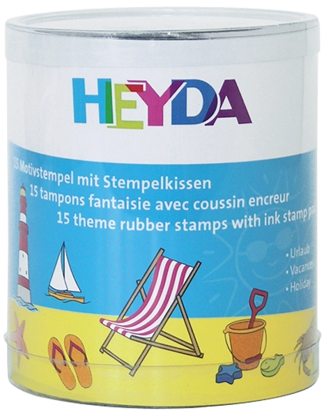 Een heyda motief stempel-set urlaub in doorzichtig doosje koop je bij NiceSupplies.nl