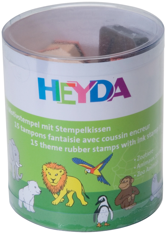 Een heyda motief stempel-set zoodieren in doorzichtig doosje koop je bij NiceSupplies.nl