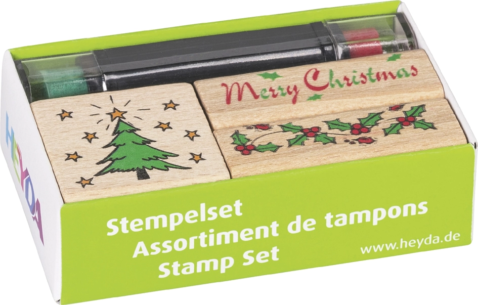 Een heyda motivstempel-set kerst van hout 3-delig koop je bij NiceSupplies.nl