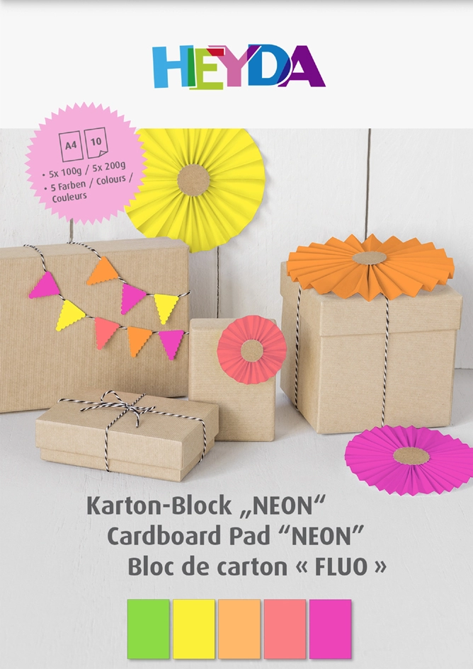 Een heyda neonpapier-blok din a4 10 vel neonfarben koop je bij NiceSupplies.nl