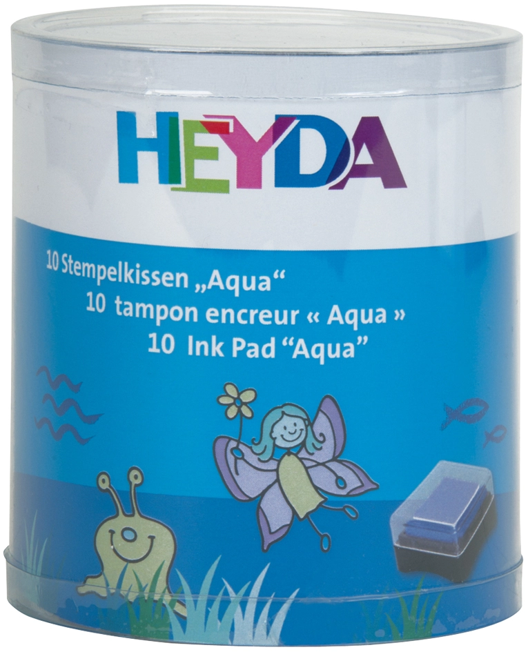 Een heyda stempelkussen-set aqua in doorzichtig doosje koop je bij NiceSupplies.nl