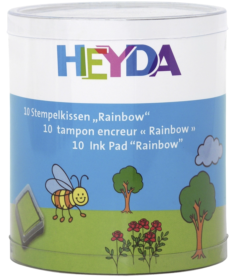 Een heyda stempelkussen-set rainbow in doorzichtig doosje koop je bij NiceSupplies.nl