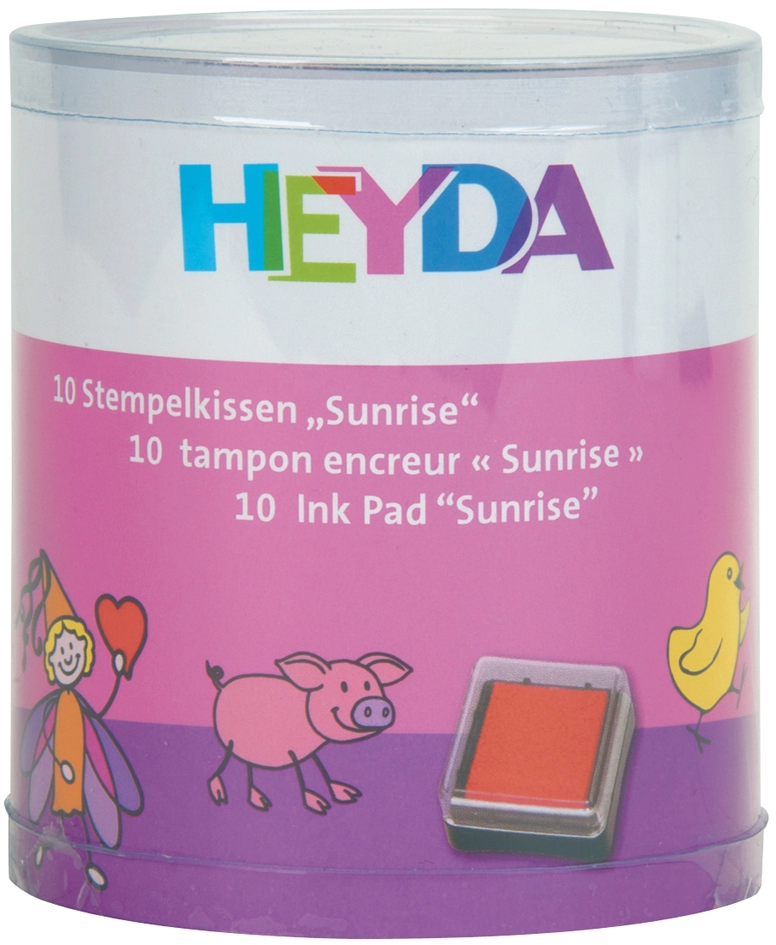 Een heyda stempelkussen-set sunrise in doorzichtig doosje koop je bij NiceSupplies.nl