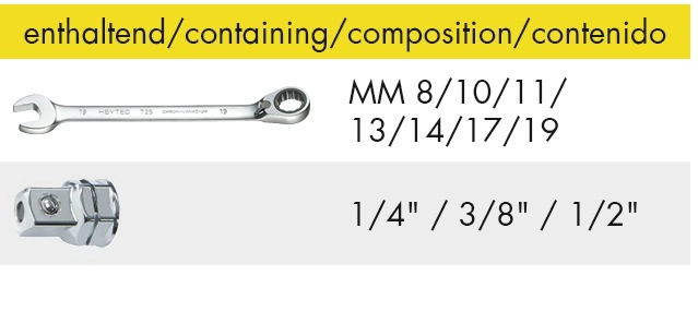 Een heytec ratchet-ringsleutel-set bestukt 10-delig koop je bij NiceSupplies.nl