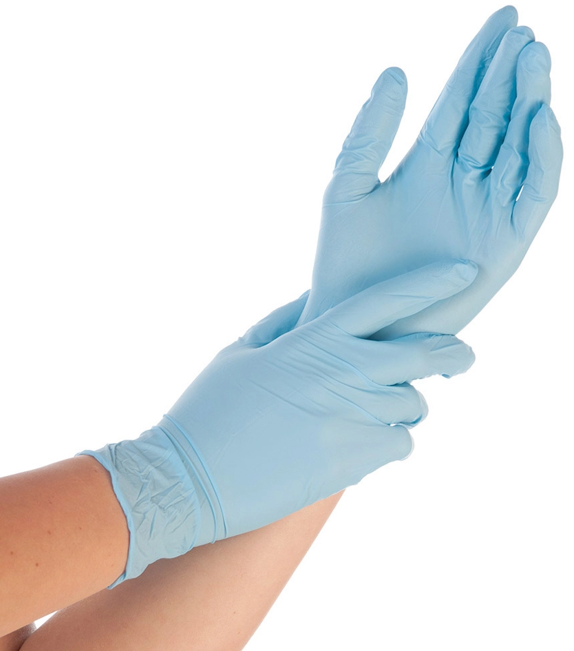 Een hygostar nitril-handschoen control m blauw gepoederd koop je bij NiceSupplies.nl