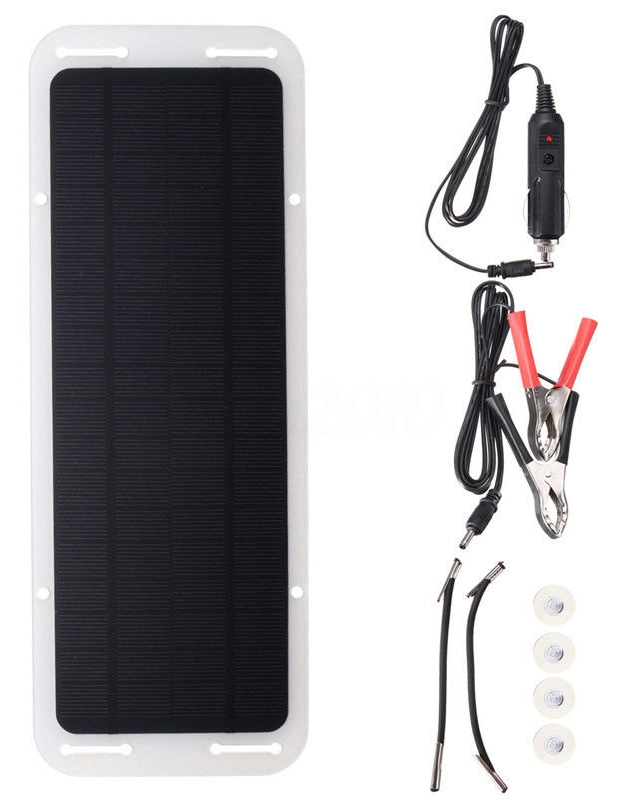 Een iwh kfz-solar-batterijbescherm 12v / 5 watt met usb koop je bij NiceSupplies.nl