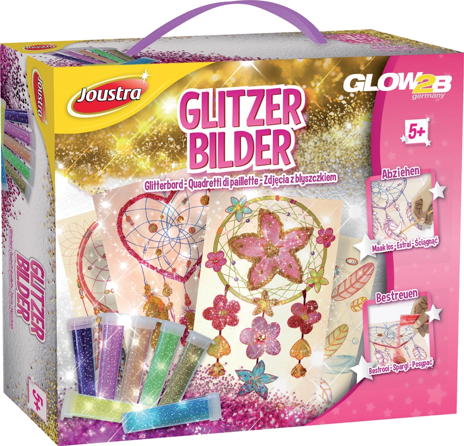 Een joustra creatief-en knutselset glitter bilder-in koffer koop je bij NiceSupplies.nl