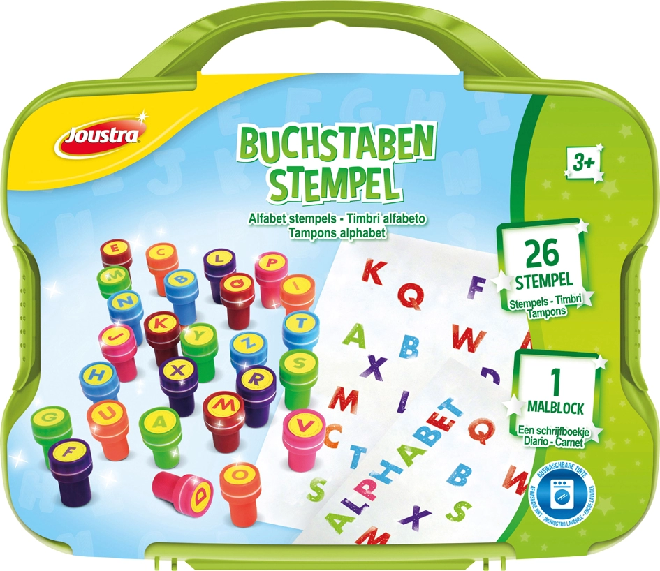 Een joustra motivstempel-set lettersstempel-in koffer koop je bij NiceSupplies.nl