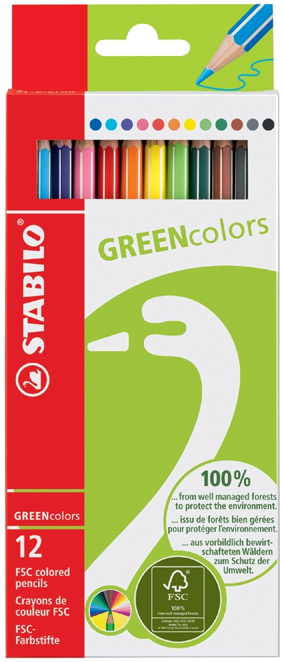 Een kleurpotloden stabilo greencolors 12stuks assorti koop je bij NiceSupplies.nl