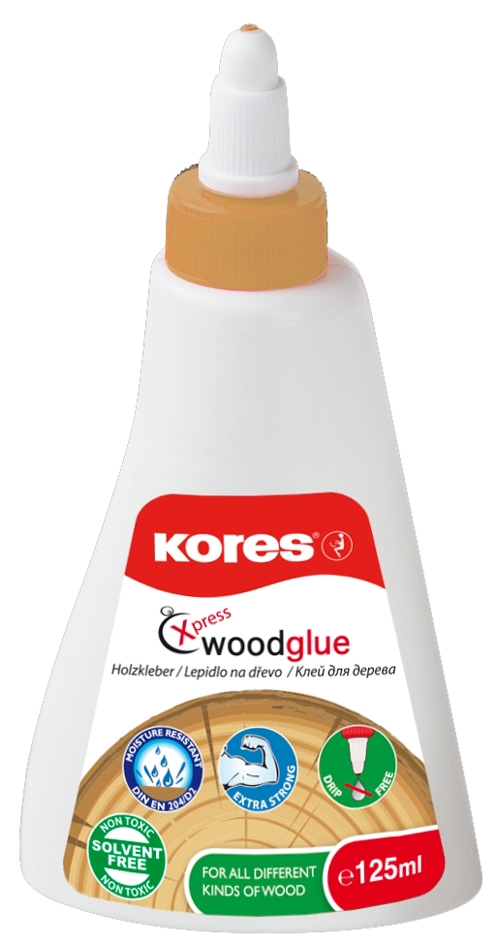 Een kores hout lijm xpress wood-glue 125 ml wit koop je bij NiceSupplies.nl