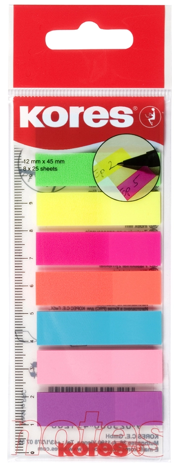 Een kores pagemarker folie 12x45mm neonverf koop je bij NiceSupplies.nl