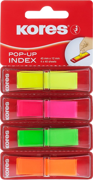 Een kores plakstroken pagemarker pop-up 45x12mm assorti koop je bij NiceSupplies.nl