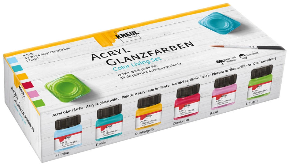 Een kreul acryl-glanzfarbe color living-set 6x20 ml koop je bij NiceSupplies.nl