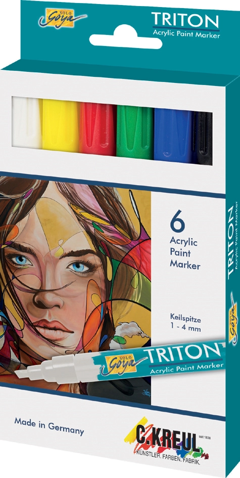 Een kreul acrylmarker solo goya triton acryl 14 6 stuks set koop je bij NiceSupplies.nl