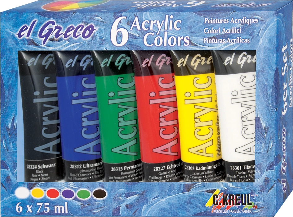 Een kreul acrylverf el greco 75 ml 6 stuks set koop je bij NiceSupplies.nl