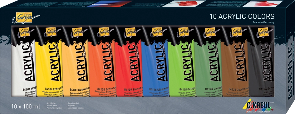 Een kreul acrylverf solo goya acryl 100 ml 10 stuks-set koop je bij NiceSupplies.nl