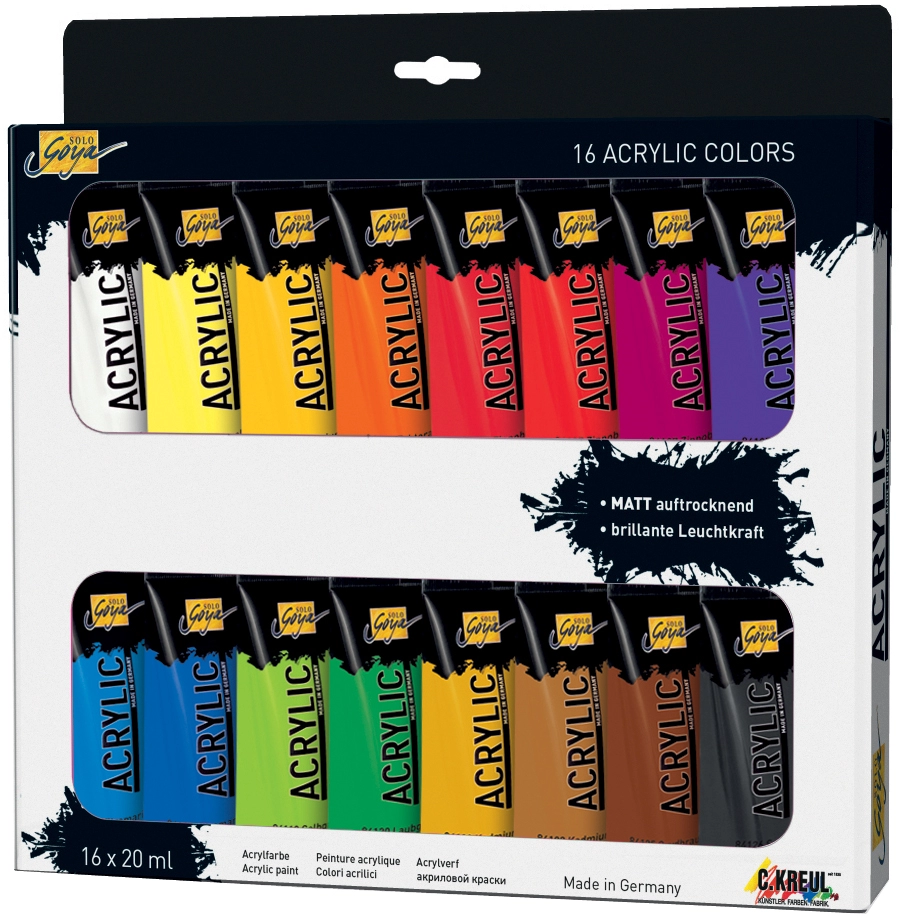 Een kreul acrylverf solo goya acryl 20 ml 16 stuks set koop je bij NiceSupplies.nl