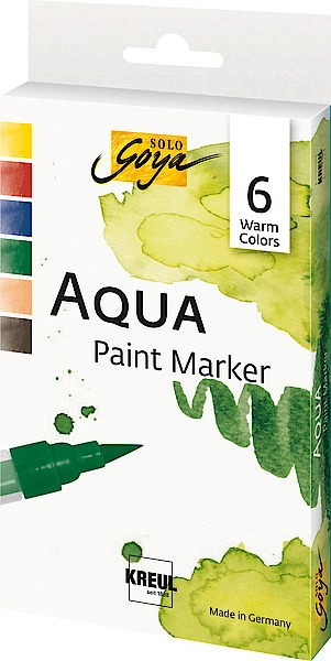 Een kreul aqua paint marker solo goya warm colors 6 stuks set koop je bij NiceSupplies.nl